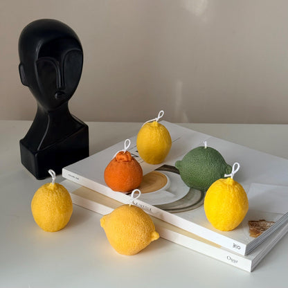 Zitronenförmige Sojawachskerze: Vegane, minimalistische Deko