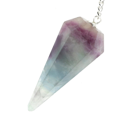 Purple and Green Fluorite Pendulum 6 Facet & Bead - 3 Pack
