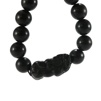Mala Bracelet "Black Rosewood & Charm" #22