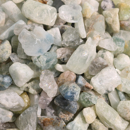 Aquamarine B Tumbled Stones - Semi Polished