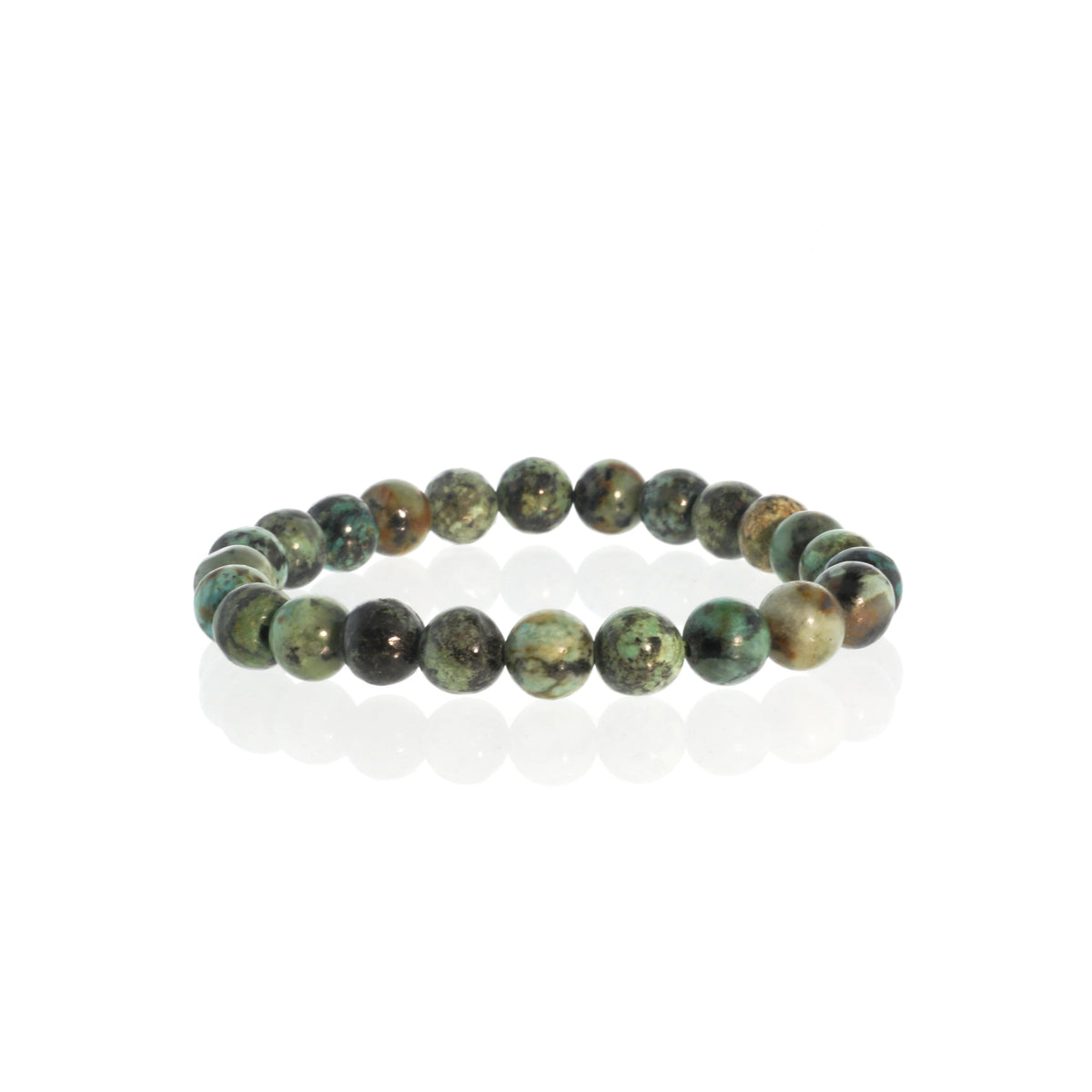 Turquoise African Round Bracelet - 8mm