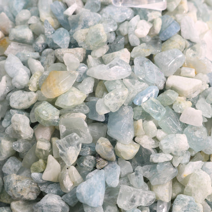 Aquamarine B Tumbled Stones - Semi Polished