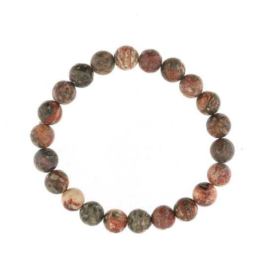Red Jasper Leopardskin Round Bracelet - 8mm