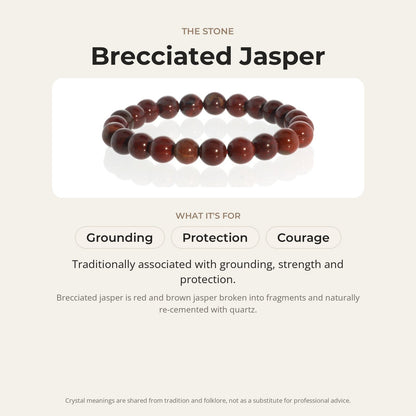 Brecciated Jasper Round Bracelet - 8mm