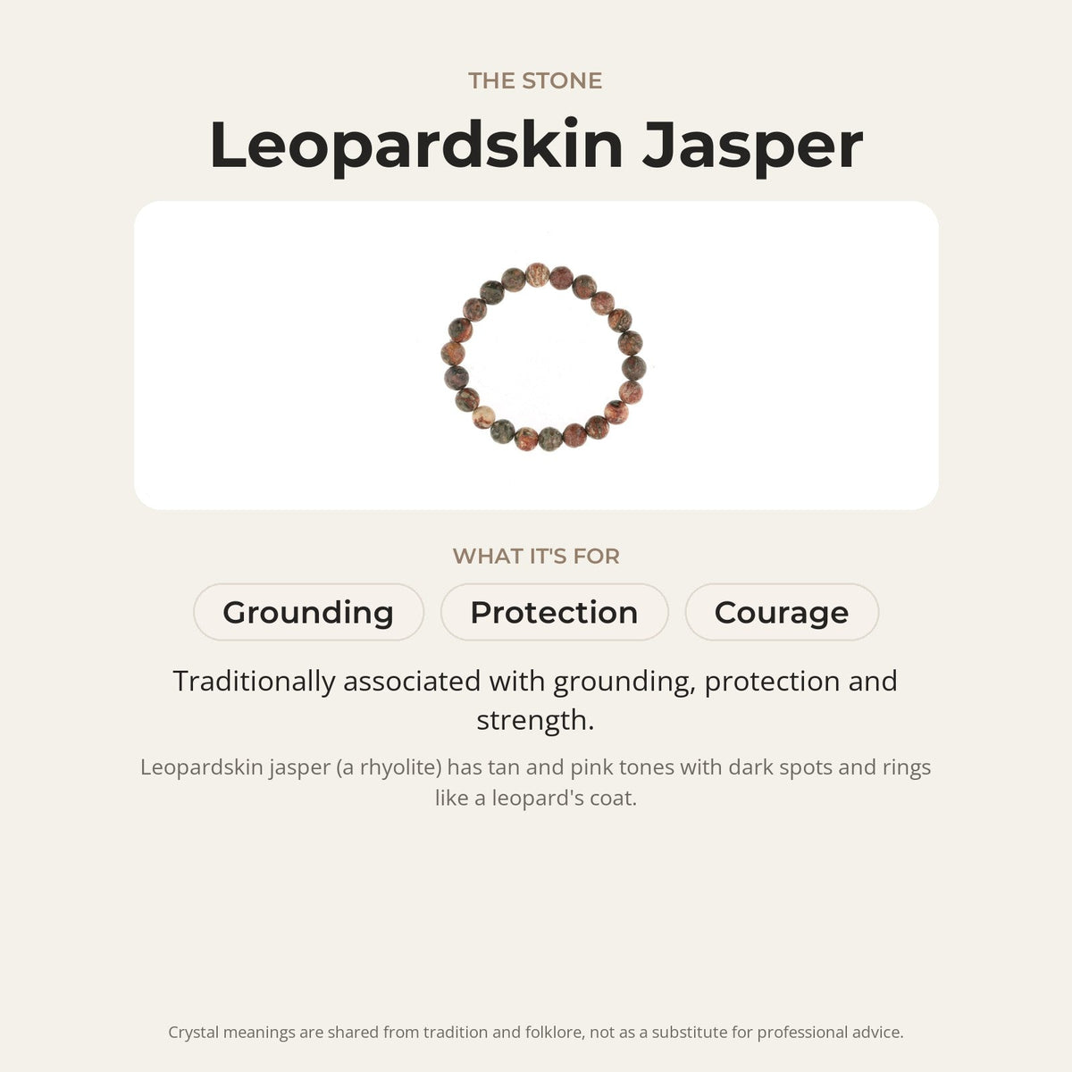 Red Jasper Leopardskin Round Bracelet - 8mm