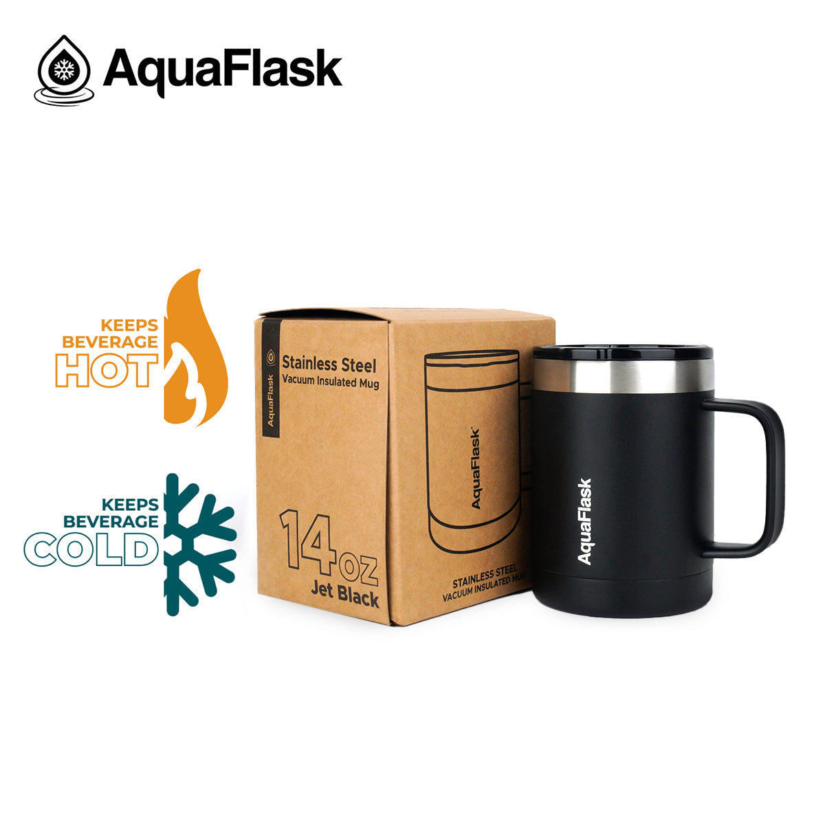 Aquaflask Thermobecher isoliert mit Deckel und Henkel 415ml (14 oz)