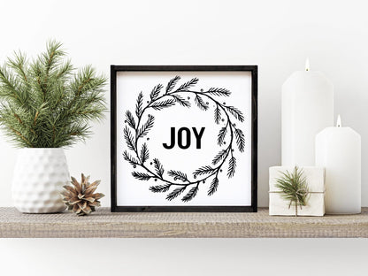 Joy Wreath Wood Sign - AURABAGS SHOP