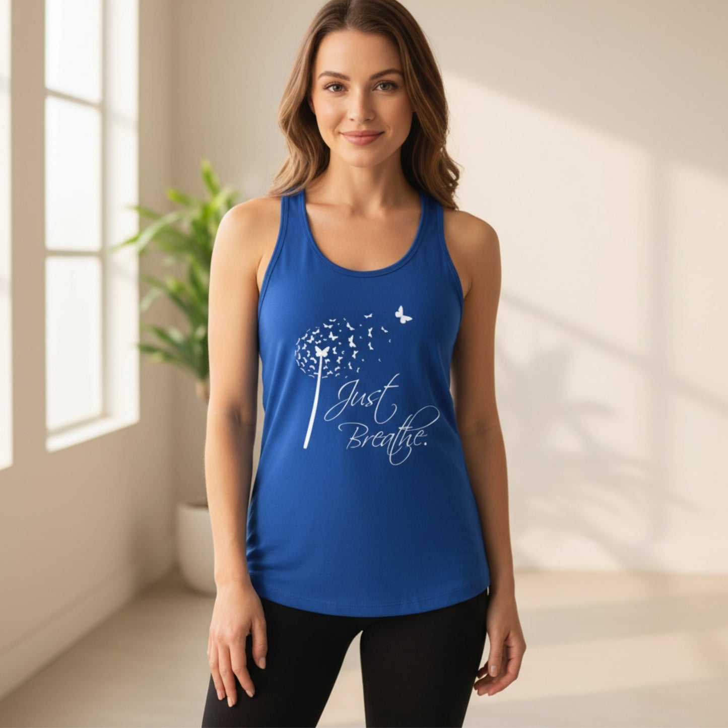 Just Breathe Butterfly Dandelion Tank Top