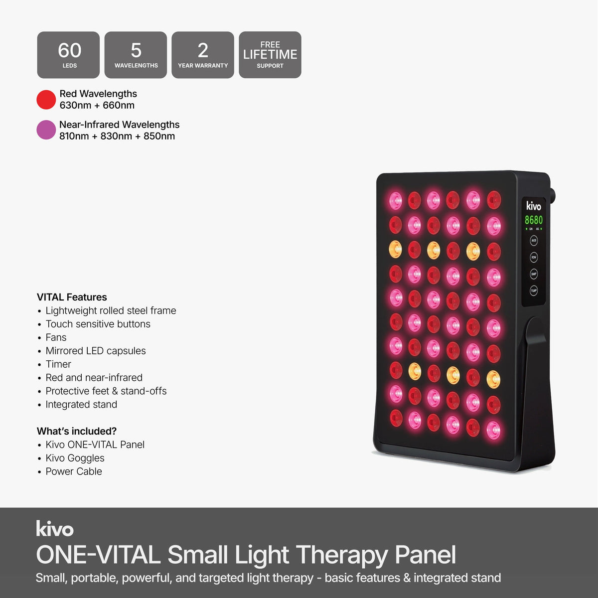 Kivo ONE Series - Small Red Light Therapy Panel