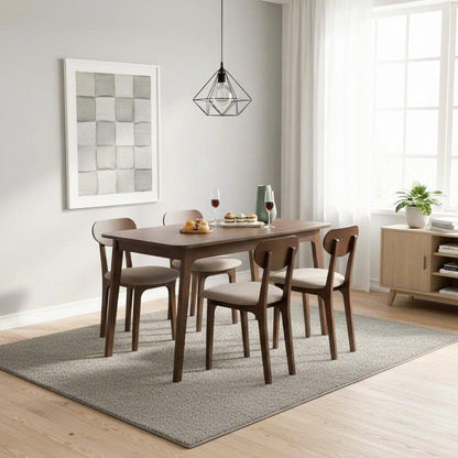 Koster Brown Wood 4-Seat Dining Set