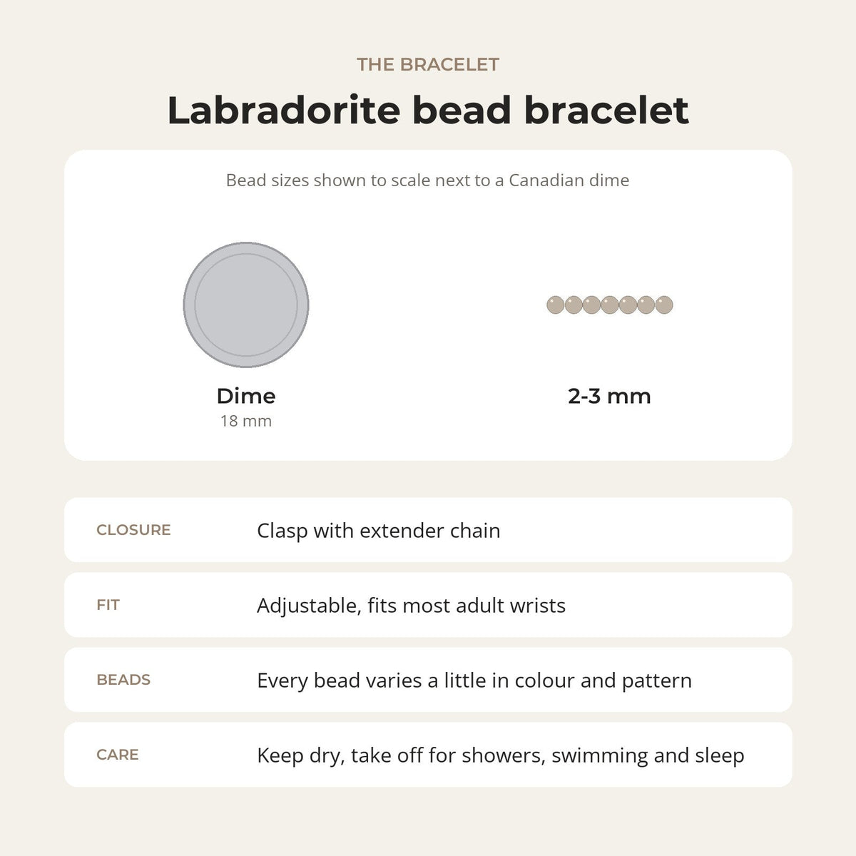 Labradorite Bracelet - 2-3mm