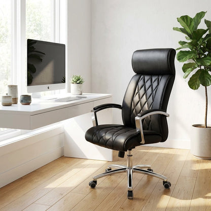 Lecce Diamond-Quilted Premium Leather Office Chair