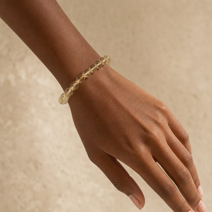 Lemon Quartz Round Bracelet - 8mm