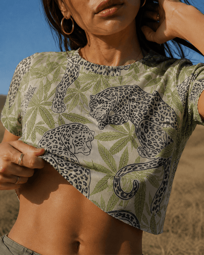 Leopard Cropped Ralgan T-Shirt
