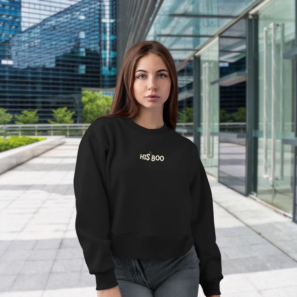 Crewneck "His Boo" brodé