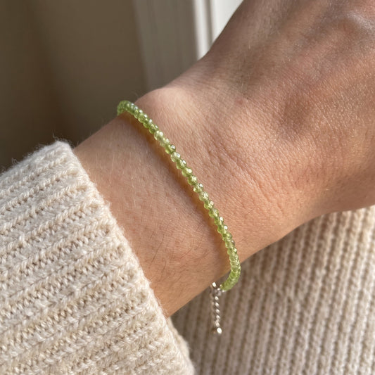 Peridot Bracelet - 2-3mm
