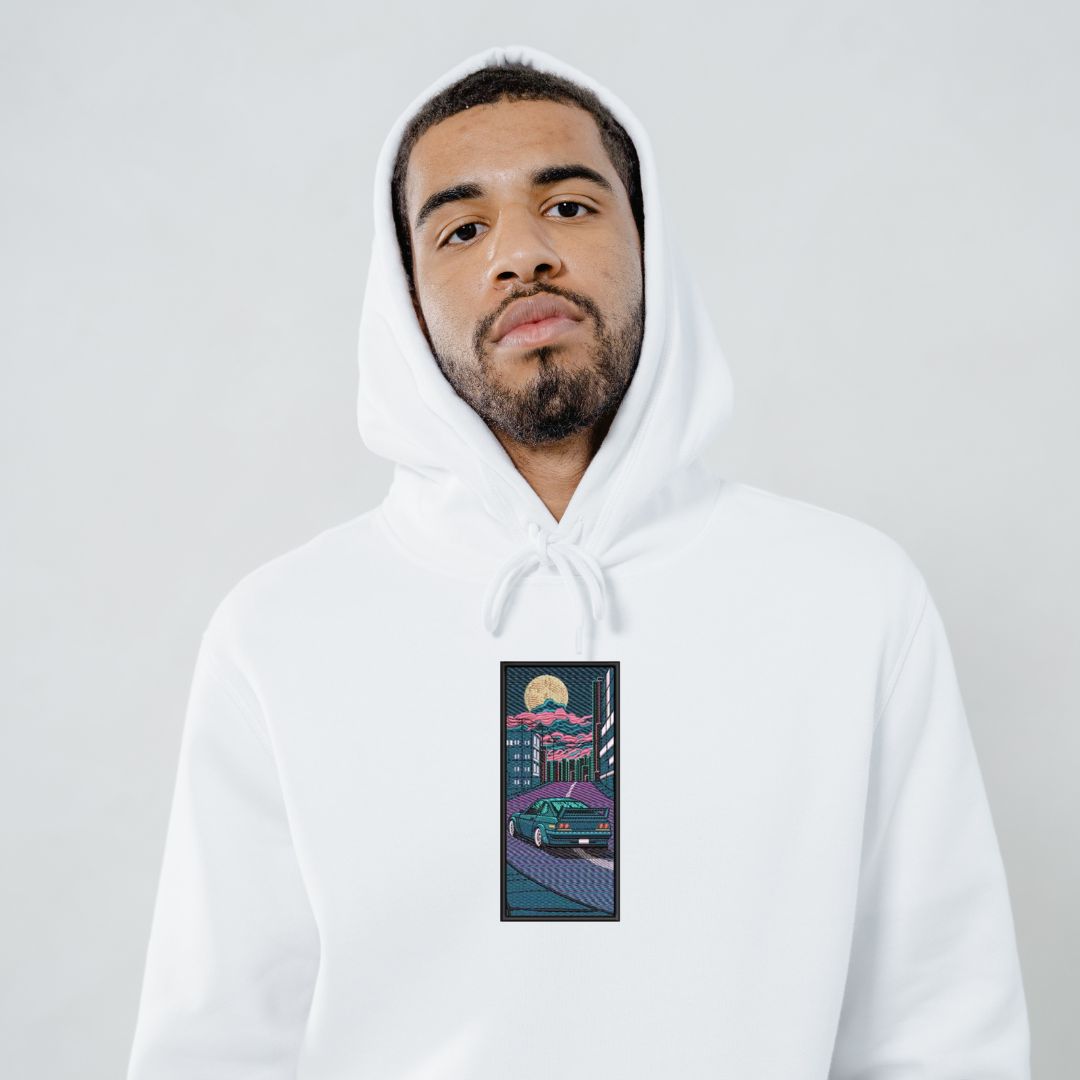 Hoodie Nuit au Japon brodé