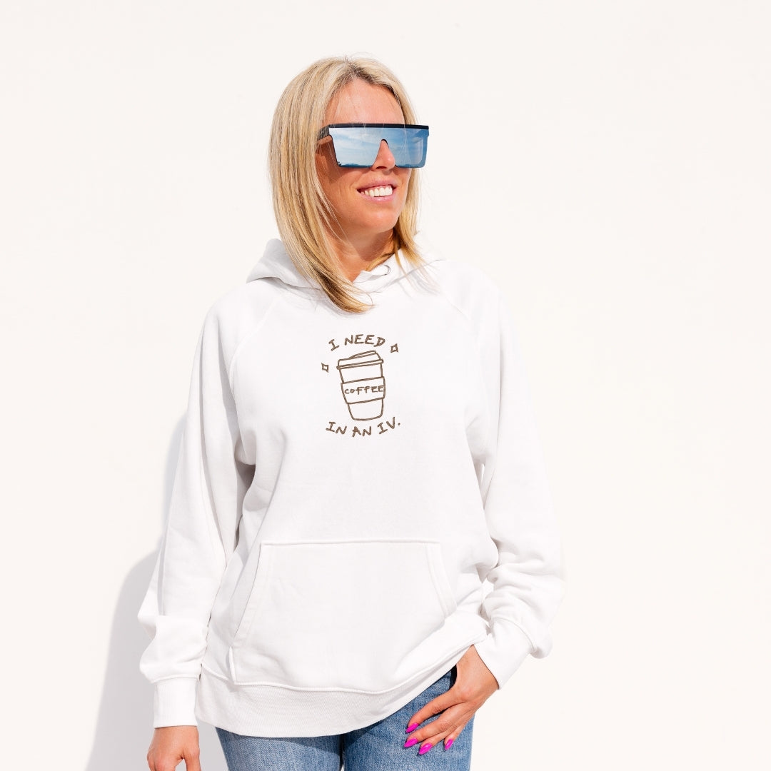 Hoodie "I Need Coffee" brodé