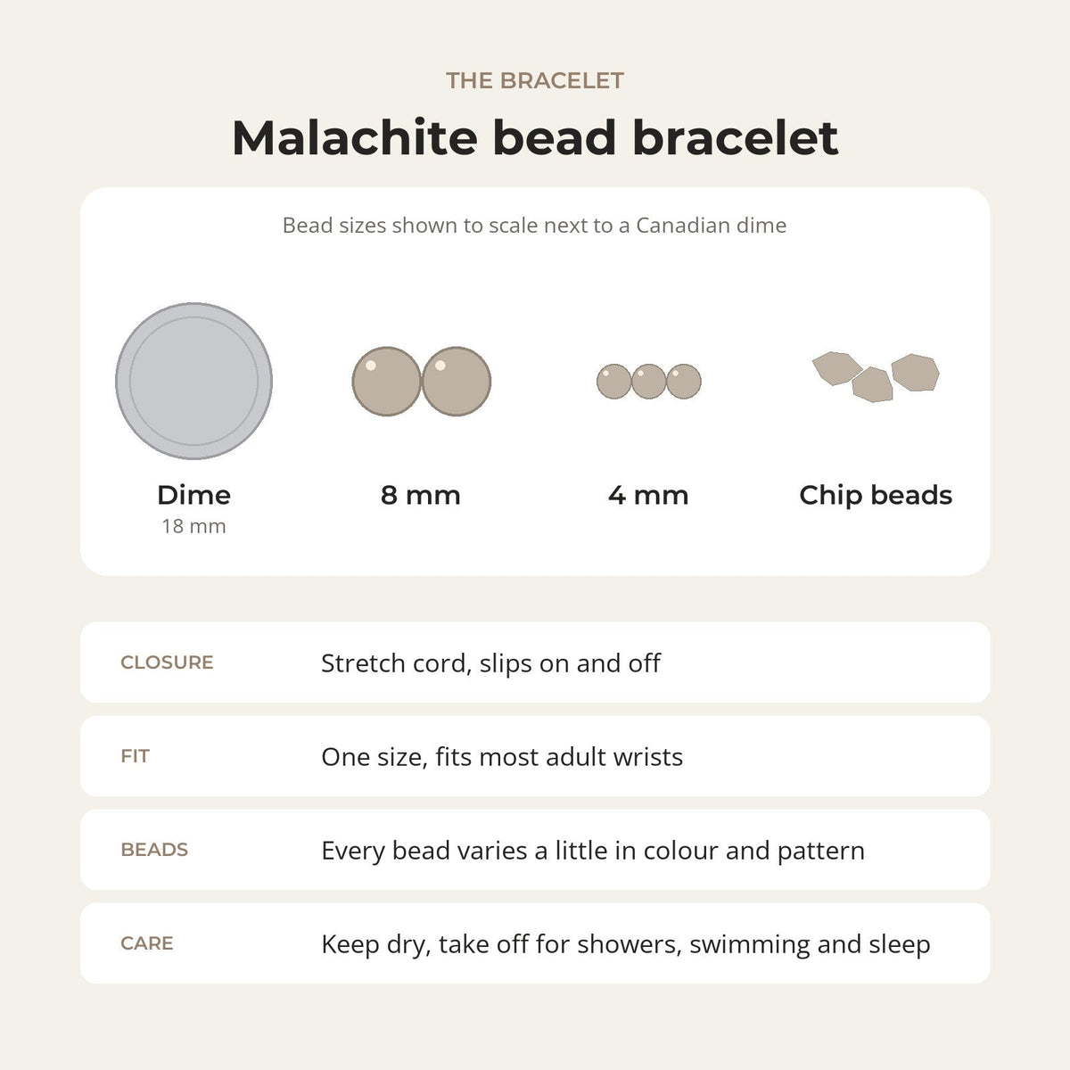 Malachite Bead Bracelet