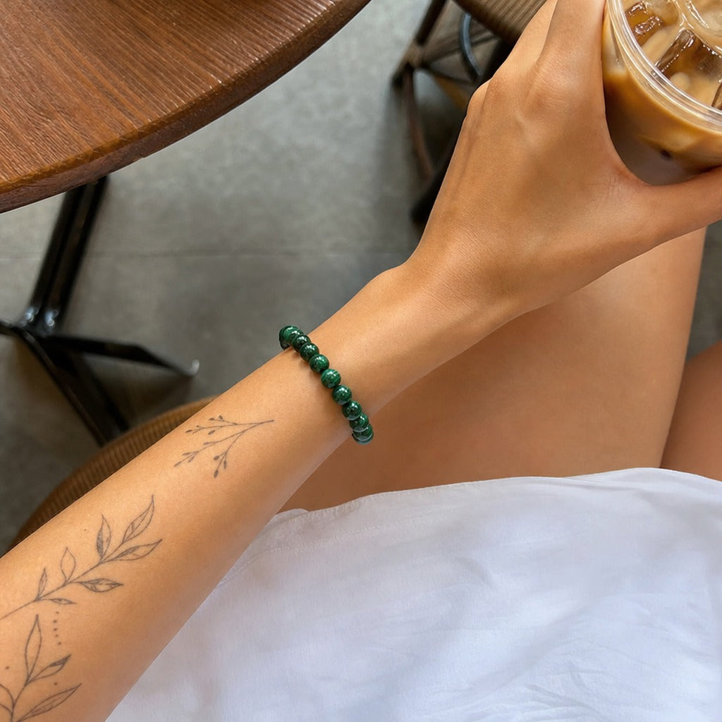 Malachite Bead Bracelet