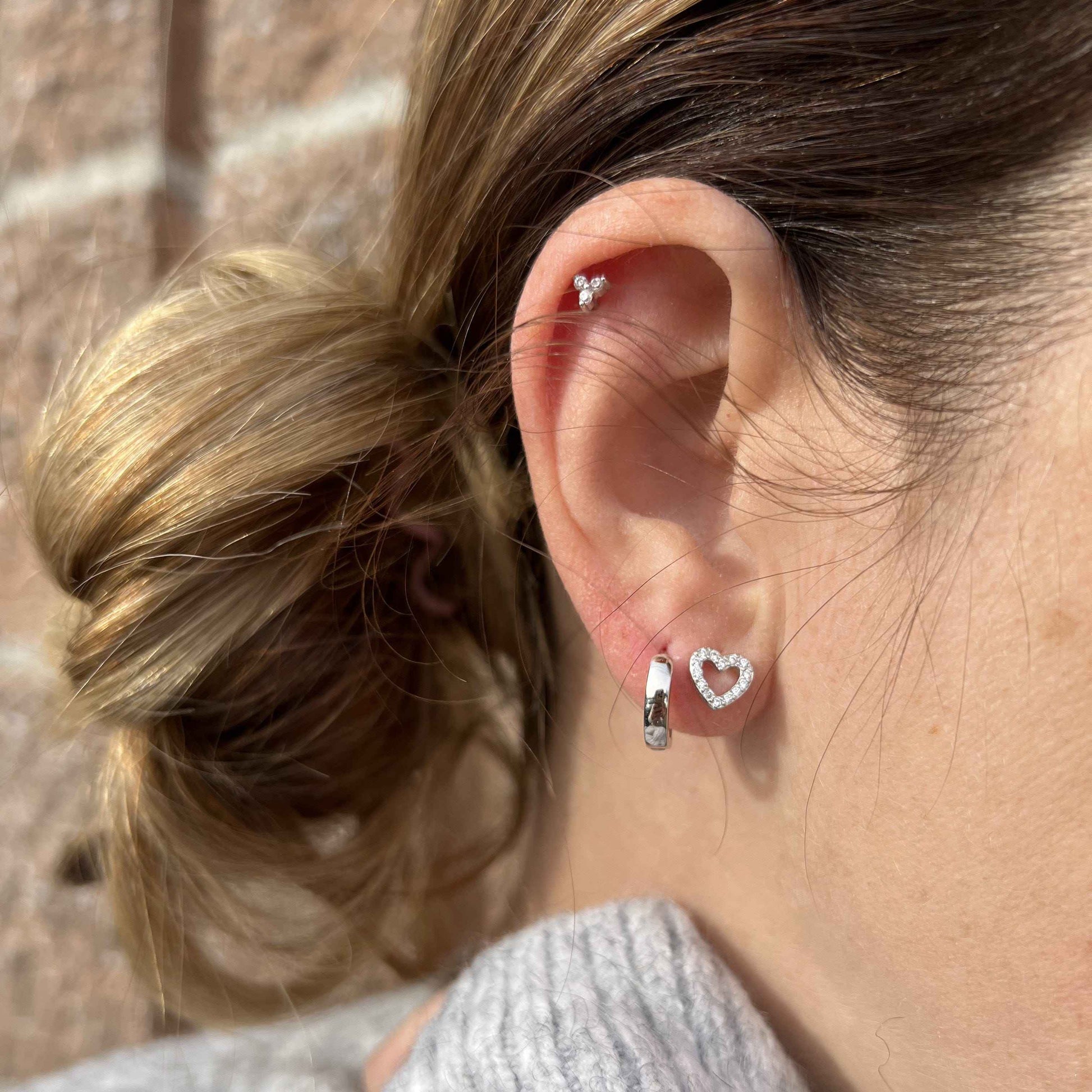Boucles d'oreilles Coeurs en argent sterling