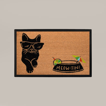 meowtini rectangular doormat set