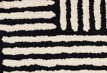 Monochrome Teppich mit geradlinigem Blockmuster