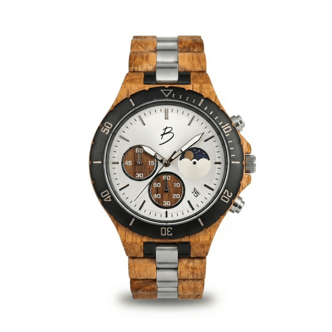 Montre Berthoud en bois de baril de whisky recyclé