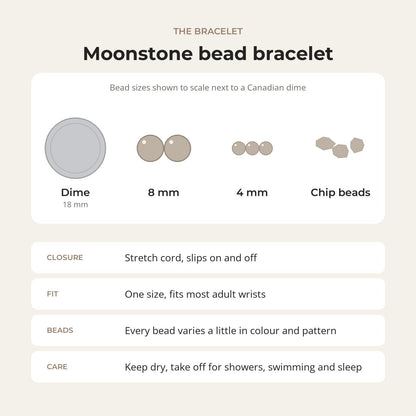 Moonstone Bead Bracelet