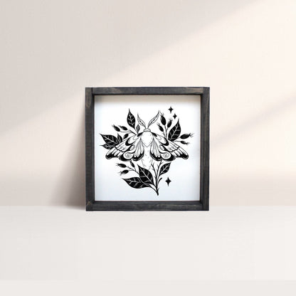 Moth Mini Wood Sign - AURABAGS SHOP