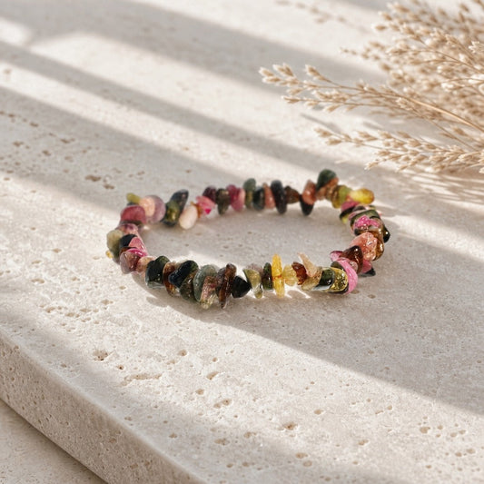 Multi Colour Tourmaline Chip Bracelet