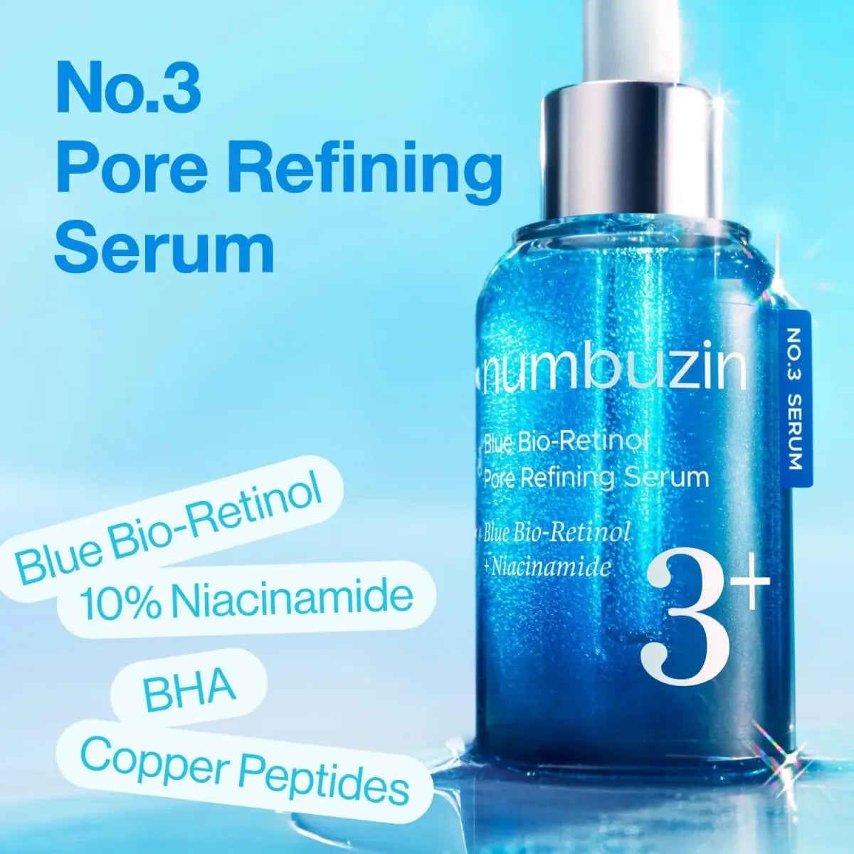 Numbuzin No.3 Blue Bio-Retinol Pore Refining Serum 30ml