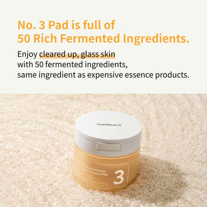 Numbuzin No.3 Radiance Glowing Jumbo Essence Pad 150ml / 70pads
