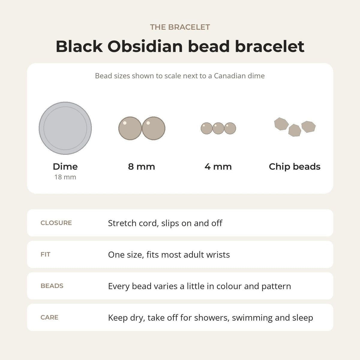 Obsidian Bead Bracelet