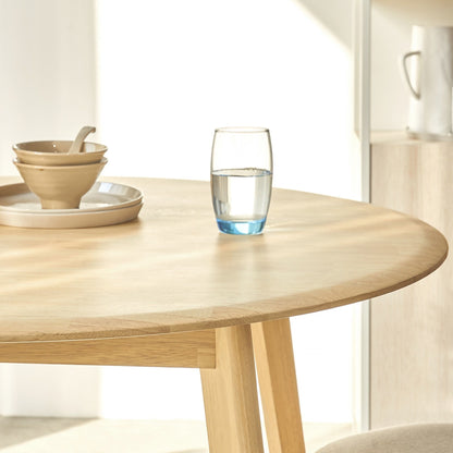 Oslo Round Natural Rubberwood Dining Set