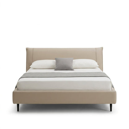 Ovalle Beige Leather Bed