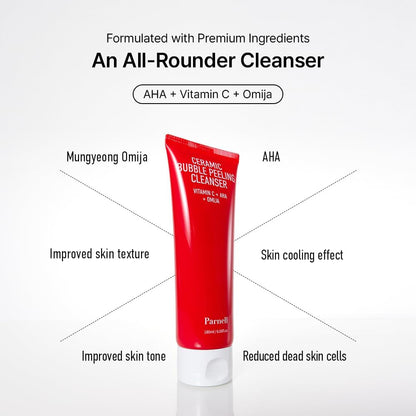 Parnell AHA Omija Ceramic Bubble Peeling Cleanser 180ml