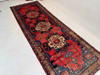 Persian Hamadan Runner Rug | 3' 6” x 9' 8"
