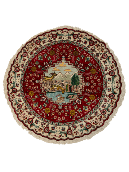 Persischer runder Teppich Täbriz | 94 cm