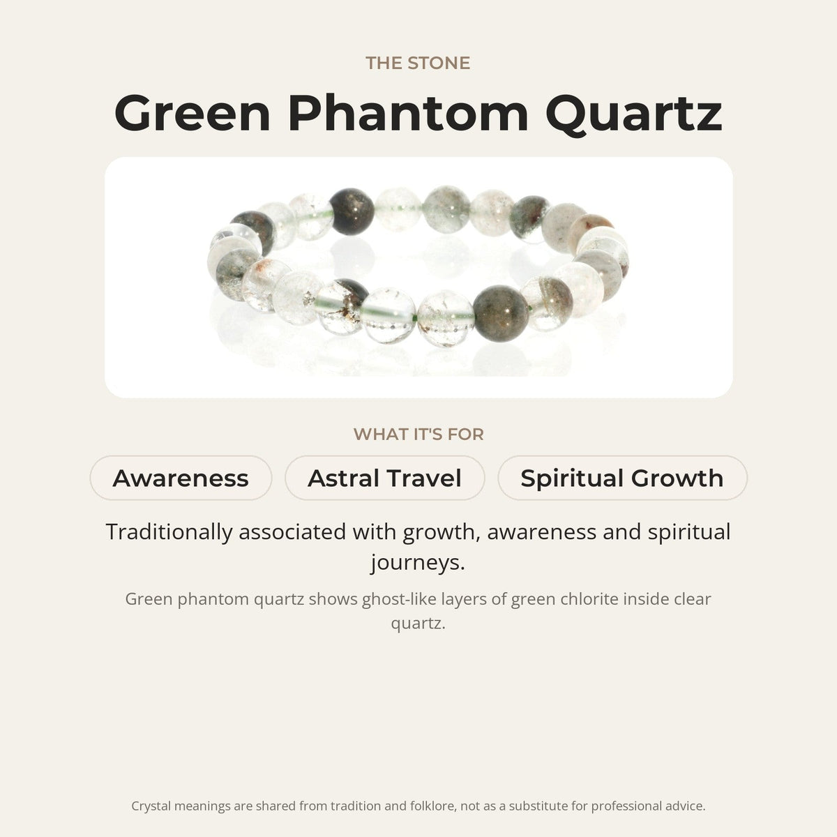 Phantom Quartz Green Round Bracelet - 8mm