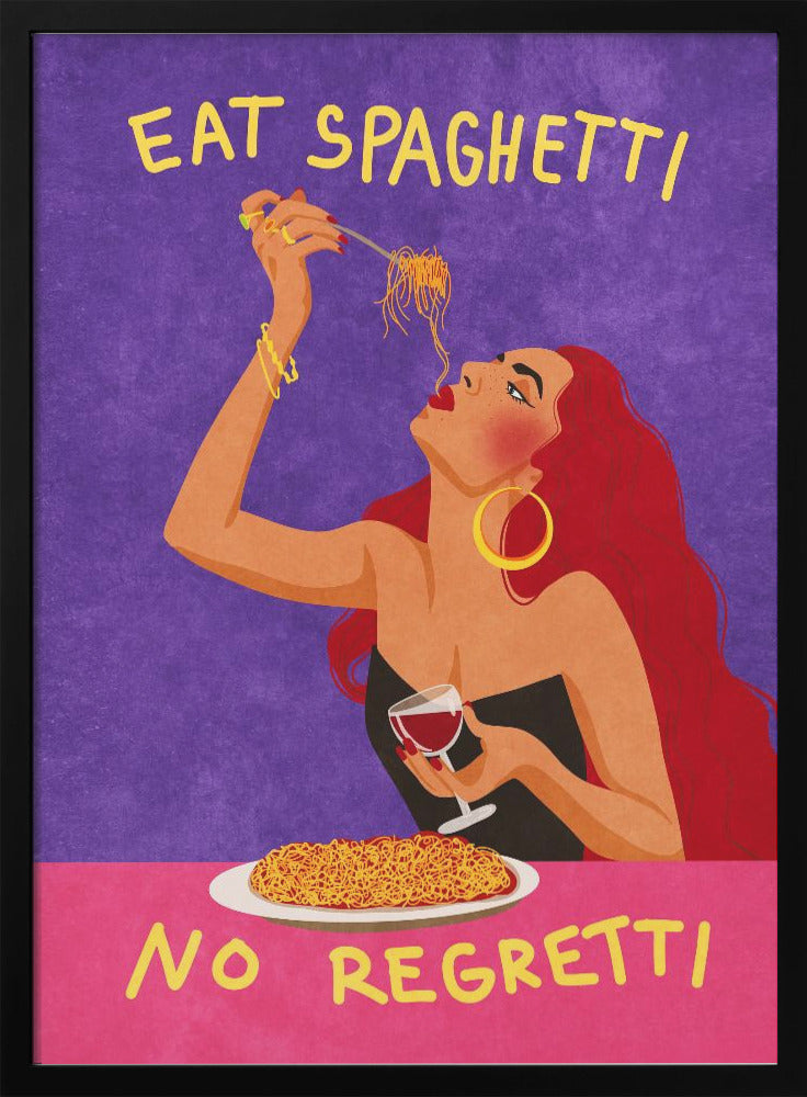 Wandbild Spaghetti essen – kein Bedauern