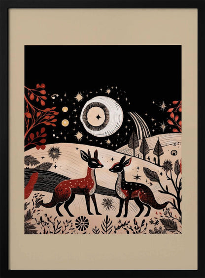 Wandbild Skandinavisches Folk und Strickwaren: Folklore Feiertag 2 Leinwanddruck
