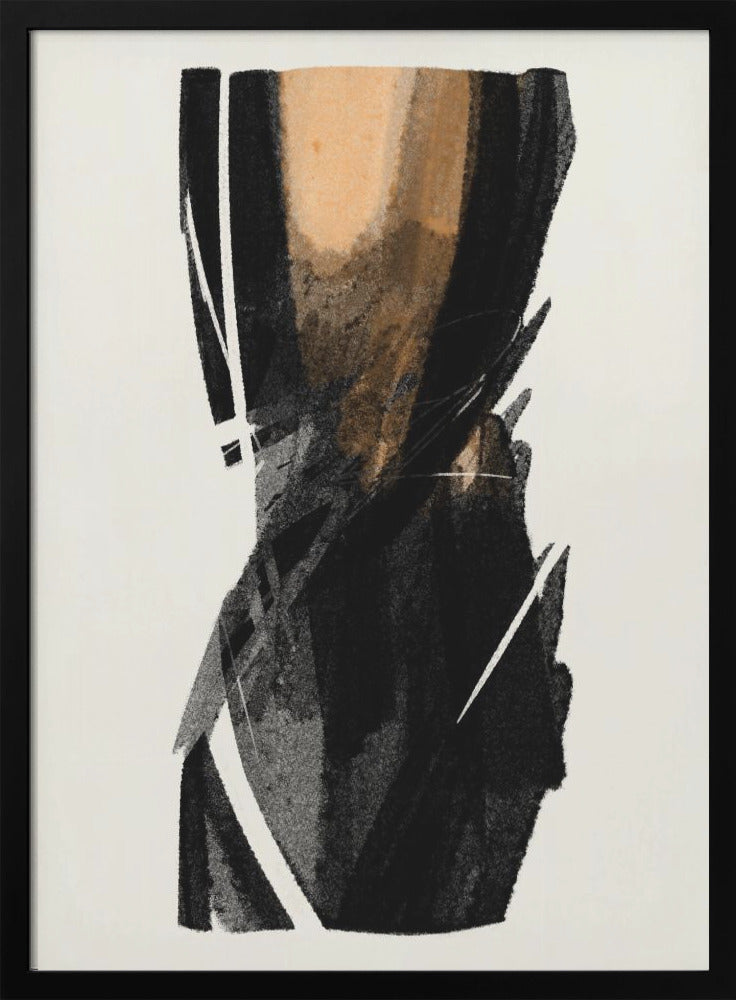 Wandbild Schwarze Figur auf neutralem Hintergrund 3