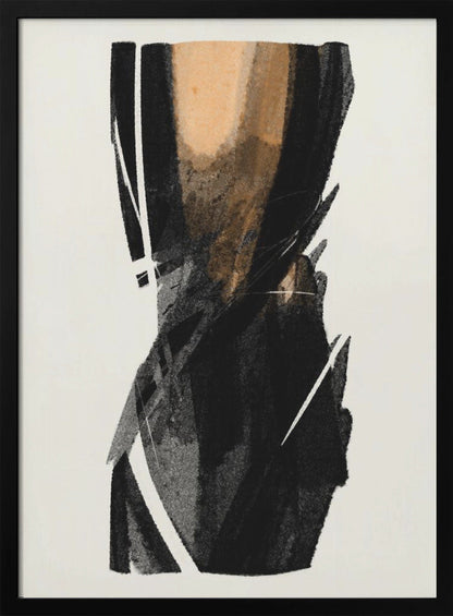 Wandbild Schwarze Figur auf neutralem Hintergrund 3