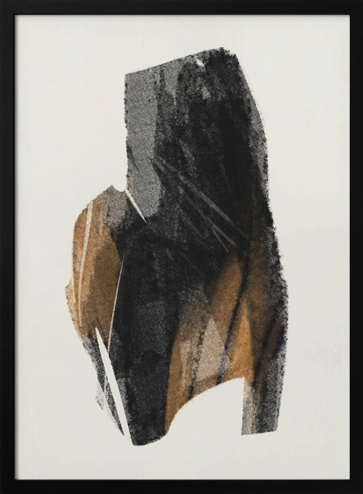 Wandbild Schwarze Figur auf neutralem Hintergrund 4