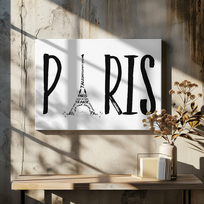 Wandbild PARIS Typografie