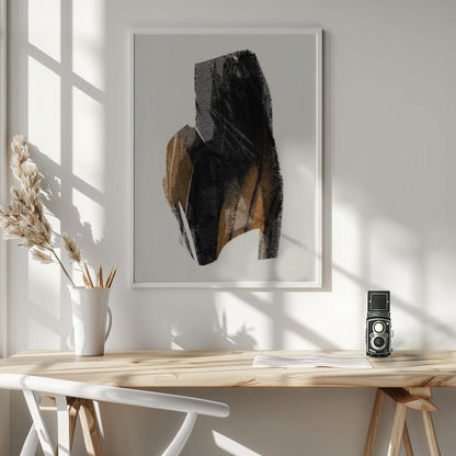Wandbild Schwarze Figur auf neutralem Hintergrund 4