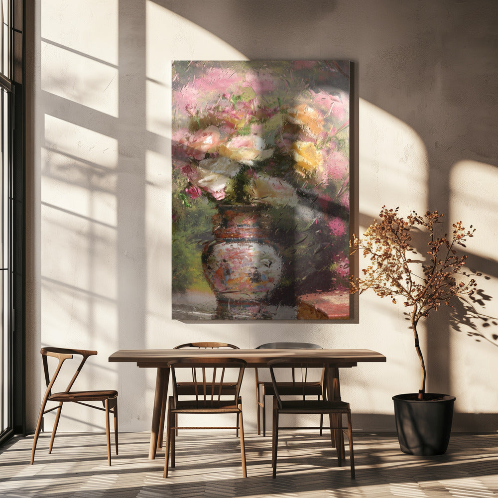 Wandbild Stillleben mit Blumen