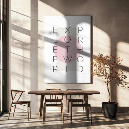 Wandbild Erkunde die Welt - rosa