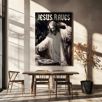 Wandkunst Jesus tanzt ausgelassen